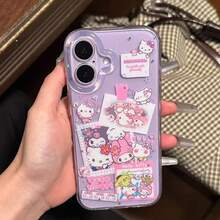 SANRIO Cute Melody Kitty Friends Manga Style Sweet Cute Smartphone Case For 17 16 15 14 13 12 11 Pro Max Plus Y2K Compatible Cover - 唯一情況 - 查看 1