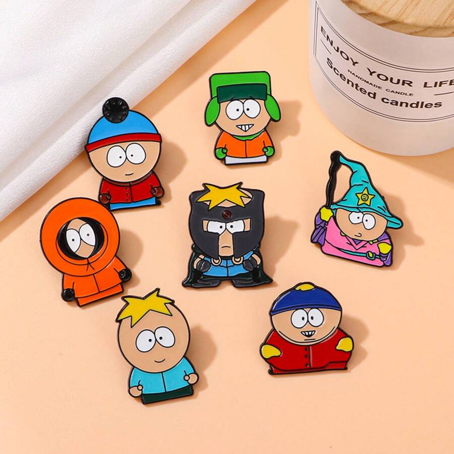 South Park Merchandise Cartoon Character Stan Cute Anime Backpack Decoration Clothing Accessories Badge - CZ1059-6 - 查看 1