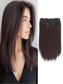 4-Piece Clip-On Hair Extensions, 14-Inch Straight Style Designed To Add Volume, Featuring BB Clips For Easy Wear Create Fuller Hairstyles And Enhance Hair Density - Multicolor - View 15