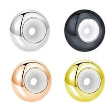 高品质时尚镀银简约硅胶隔珠，经典吊饰设计，适合DIY珠宝制作、女士及女孩生日礼物或日常珠宝礼物。请注意：订购时，请参考视频中显示的尺寸和尺码对照表。