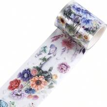 Journaling Scrapbook PET Tapes - Floral Scrapbooking Junk Journal Supplies, Flower Decorative Tapes Art Crafts, Aesthetic Washi Tapes Scrapbooking Supplies, Floral Journaling Tapes - Bundles Of Flowers - View 2