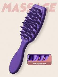 硅胶头皮按摩梳，长柄洗发刷，促进头发生长并去除头皮屑，家用洗发刷（粉色、黑色、棕色、紫色），圣诞老人秘密礼物，情人节礼物，圣诞节礼物，个性化礼物，圣诞礼物 - 彩色 - 查看 14