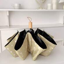 Minimalist Polka Dot Pattern Black Coating UV Protection Portable Folding Umbrella, Suitable For Outdoor Travel And Photography, Spring Summer Picks, Brides Maid Gifts, Room, Bedroom Decor, Bedroom Decor, Beach, Travel, For Men, For Women, Vacation, Women's Day, Travel Essentials, Wedding Favors, Y2k, Bedroom, Car Accessories Women, Kitchen Decor,Cute Stuff - Multicolor - View 12