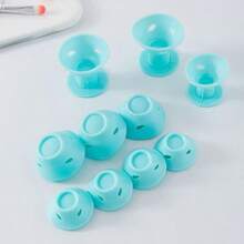 1/10/20/30件粉色與藍色矽膠無熱捲髮器，柔軟不傷髮的無熱捲髮滾輪，便攜易用，適合打造自然捲髮與蓬鬆瀏海，適用短髮與中長髮，多功能美髮造型工具，適合居家、旅行與浴室使用 - 彩色 - 查看 4