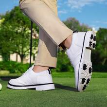 男士多功能系带休闲运动鞋，适合徒步旅行、春秋季穿着，复古英伦风格，商务休闲风 - 白色 - 查看 4