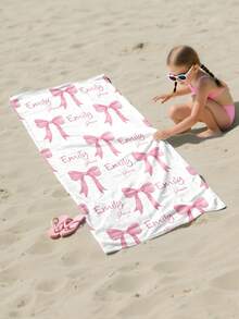 Personalized Kids Beach Towel, Summer Birthday Gift, Summer Vibe, Girls Beach Trip, Customized Beach Towel, Swimming Pool, Beach Decor