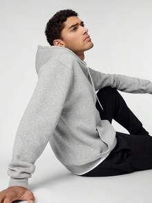 Calle capucha masculina de moda, moda casual, estilo casual vintage, algodón blando, tamaño excesivo, cómodo para el uso cotidiano - Gris - Ver 4