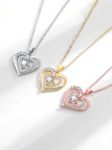 Popular Women's Minimalist Accessories ILOVEYOU Letter Necklace, Heart Pendant Jewelry - Multicolor - View 1
