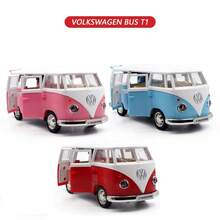 Makeda 1:36 Scale  T1 Bus Zinc Alloy Die-Cast Alloy Model Car, Creative Model Toy Decoration, Suitable For Teenagers And Adults Collection, Can Be Used As Room Decor Gift