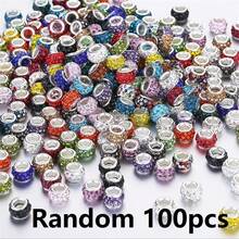 Set de 50/100 de mărgele de sticlă fațetate multicolore, mărgele în stil european cu gaură mare pentru brățări DIY, pandantive lucioase pentru confecționarea bijuteriilor, cadouri de sărbători - Multicolor - Vizualizare 15