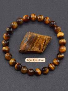 8mm Sunstone & Agate Crystal Beaded Handmade Bracelet - Stone Bracelet - View 16