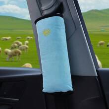 1pc Safety Seat Belt Pillow, Car Belt Plush Breathable Cushion Vehicle Shoulder Protection Best Seller Auto Accessories - Multicolor - View 14