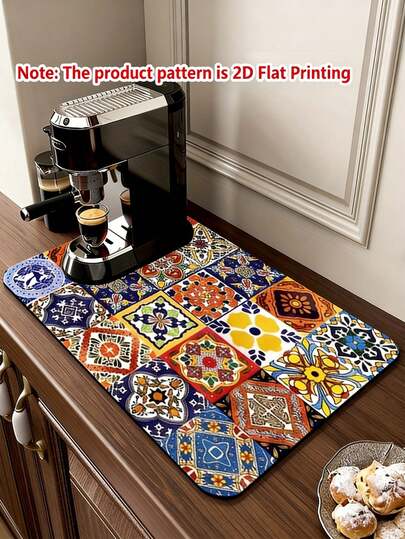 Thảm thấm hút siêu thấm kiểu Bohemian in 2D chủ đề Ramadan - Thảm quầy cà phê, Thảm nhỏ giọt silicon cho máy pha cà phê, Thảm nhỏ giọt cao su mềm, Chống trượt & Chống ẩm, Nhanh khô, Dễ vệ sinh, Thấm hút cao, Bền, Thích hợp cho nhà bếp, phòng ăn, bàn ngoài trời, trang trí nhà cửa, phòng giặt, Cũng thích hợp cho Ramadan, Ngày lễ tình nhân, Lễ Phục sinh, Đám cưới, Sinh nhật, Tiệc tùng ngày lễ, v.v.