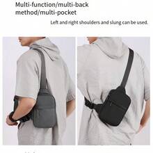 Compact Sports Chest Bag, Multifunctional Waist Pouch For Men, Portable Crossbody Bag - Black - View 3