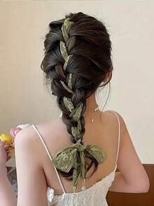 1件雏菊镂空蕾丝发带吊坠头巾颈巾，适合日常佩戴，可作头巾、发带、发箍，是装扮您的理想之选。