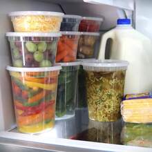 12/24Pcs Plastic Storage Containers With Lids - Reusable Food Containers For Home & Business - Microwave & Freezer Friendly - Dishwasher - Secure & Tight Fitting Covers - Multicolor - View 4