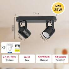 CANMEIJIA GU10 Einbauleuchte, weiße ovale Pendelleuchte, Beleuchtung für Zuhause, Deckenleuchte, 350° schwenkbarer LED-Strahler, geeignet für Wohnzimmer, Esszimmer, Schlafzimmer, Küche, Flur, Café, Ausstellungshalle, Leseraum, Bar, Hotel, Bekleidungsgeschäft, Ausstellungshalle, in verschiedenen Größen und Formen erhältlich - Schwarz - Übersicht 17