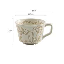 6个简约厚陶瓷马克杯，高品质早餐杯、咖啡杯、水杯，家用 - 彩色 - 查看 8