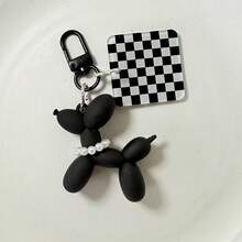 1pc DIY Phone Charm Laser Balloon Dog Keychain Pendant, Candy Color Heart Decor Accessories