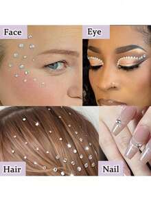 AVYRING 1350颗低过敏性鼻贴 - 闪亮银色光泽，可重复使用，适合敏感肌肤 - 瞬间提升魅力，时尚配饰，可用于鼻子、脸部和眼睛 - 多种尺寸：2毫米、2.5毫米、3毫米 - 假鼻環-貼紙 - 查看 3