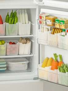 1pc Refrigerator Food Storage Box, Kitchen Freezer Side Door Compartment Storage Box, Refrigerator Accessory