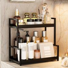 1 pièce Étagère de rangement multifonction pour épices de cuisine, cosmétiques et articles ménagers, organisateur de comptoir pour la cuisine et la salle de bain - Multicolore - Voir 2