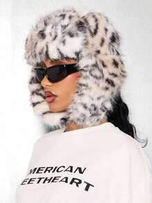 SUMWON WOMEN Luxury Winter Trapper Hat Women Faux Fur Animal Print Russian Style Cap Ear Flap Cold Weather Headwear Fashion Statement Piece - Nhiều màu - Xem 2
