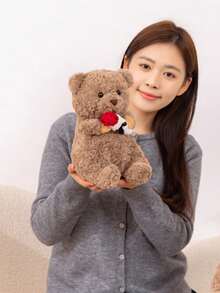 1pc Rose Bear Plush Doll, Valentine's Day Gift For Her, Mother's Day Rose Bear Gift - Multicolor - View 11