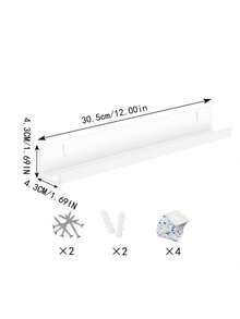 1個白色亞克力黑膠唱片架,掛壁式cd展示架 - 白色 - 查看 8