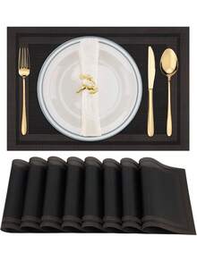 4 piezas/6 piezas Posavasos de plástico, Estilo occidental, Posavasos cuadrados para mesa, para comedor y cocina