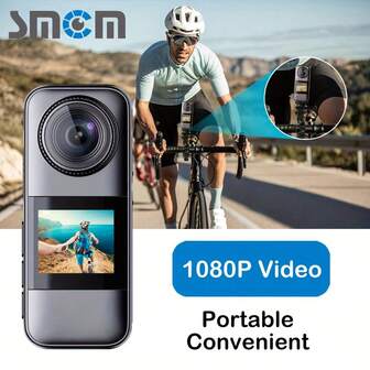 Dual Screen Sports Camera, 2-Inch Front HD Display, 1.3-Inch Rear HD Display, 1080P, Built-In Battery, Comes With 32GB TF Card, Built-In Microphone, Photo & Video Capture, Great Gift For Thanksgiving, Christmas