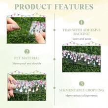 5 Rolls Floral Washi PET Tape Set Flower Scrapbook Junk Journal Supplies, Decorative Tape Stickers Arts Crafts Bullet Planner, 50mm Widex 78.74 Inch Long/Roll - 燈光 - 查看 4