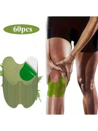 60 parches que contienen esencia de planta de artemisa, suaves y no irritantes, parches de cuidado diario para hombros y cintura, parches para piernas y articulaciones de la rodilla, parches de salud con hojas de artemisa y jengibre