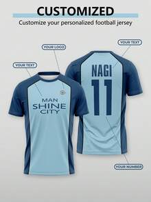 Custom Men's Blue Lock Anime Theme National Football Team Jersey, Personalized Logo, Number, Team Name And Player Name Sports - Baby Blue - View 1