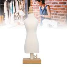 Mini Sewing Mannequin, Square Base, Convenient For Threading Needles. Suitable For Sewing Studios And Home Use. Comes With Wooden Base For Displaying Sewing Patterns And Making Models.