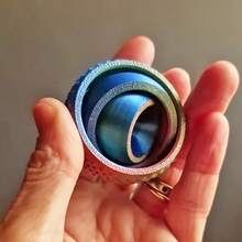 3D Printed Rotating Ball | Mini Top Spinner Pendant, Hole In Middle, Plastic Material