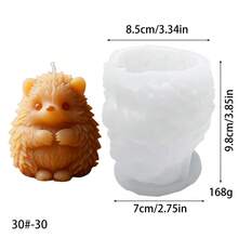 1pc Lizard & Hedgehog Shaped Candle Making Silicone Mold Craft - White - View 7