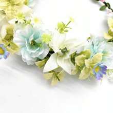 1pc Elegant & Fresh Blue & Beige Floral Vine Headband, Versatile Flower Crown Headpiece For Women, Suitable For Brides, Bridesmaids, Performances, Outdoor Photoshoots, Crowns, Tiara, Costume Crown For Valentine's Day Accessories Gift - Baby Blue - View 6