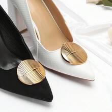 Premium Gold-Color, Unique Shape Detachable Shoe Decor - Gold - View 3