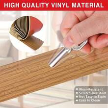 1pc 1m/39.37in Self-Adhesive Floor Transition Strip, Wood Grain PVC Door Threshold Decorative Strip, Peel And Stick, Suitable For Carpet, Tile And Vinyl Flooring Gaps, Door Threshold Cover, 4mm High Gap Coverage, Suitable For Laminate/Tile Flooring - Multicolor - View 10