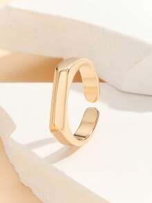 1pc Minimalist Fashion Metal Open Ring, 1.8cm Inner Diameter, Suitable For Women's Daily Wear, Gold Color - Yellow Gold - View 9