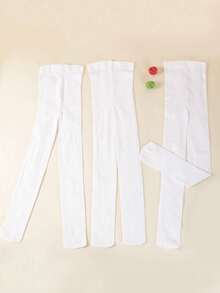 3双儿童薄丝袜，耐穿，适合跳舞，白色儿童舞蹈袜，春夏款 - 彩色 - 查看 4