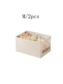 1/2pcs Foldable Fabric Storage Boxes, Wardrobe Organizer Bins For Clothes, Jeans, Underwear, Socks, Living Room Toy & Miscellaneous Desktop Organizer