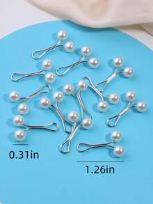 12pcs Women Brooch, Scarf Clips, Shawl Pins, Scarf Clips, Scarf Pins, Pearl Brooch, For Sweater - 12 PCS White - View 11