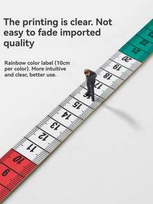 1pc 60 Inch Dual-Sided Soft Leather Ruler, Random Color And Style