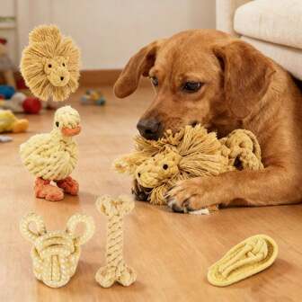 Dog Chew Toys Set, Durable Rope Knot Toys For Medium & Small Dogs, Suitable For Home, Outdoor, Daily Use, Helps Dogs Enjoy Chewing Fun And Enrich Their Life Experience