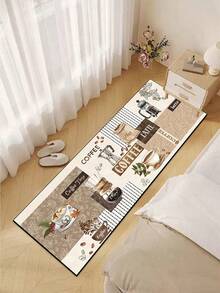 [HOT!!!] 1pc Soft Rubber Kitchen Mat, 3.5mm Thick Kitchen Rug, Retro Coffee Patchwork Style Absorbent Kitchen Floor Mat, Can Be Trimmed To Fit Kitchen Size, Surface Fabric Material, Middle Sponge Layer, Bottom Rubber Layer, Suitable For Kitchen Rugs, Kitchen Decor, Wedding Decor, Home Decor, Bathroom Mat, Entryway Mat, Laundry Room Mat, Hallway Carpet, Living Room Mat, Etc. - Multicolor - View 6