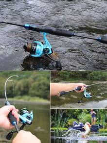 SOUGAYILANG Professional Stream Fishing Rod UL 1.8m - High Carbon Construction With Sensitive Tip, Anti-Corrosion Guides Fast Action 5.2:1Gear Ratio For Micro Game Fishing (Trout) - Blue - View 11