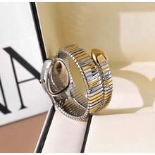 Nuevo reloj de cuarzo de moda casual con forma de serpiente y diamantes para damas, reloj de uso diario y regalo, reloj de serpiente - Multicolor - Ver 10