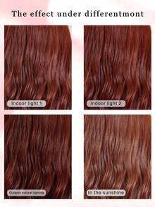 Burgundy Color Wig With Bangs Long Water Wave Wigs For Women 24 Inches Curly Wavy Hair Natural Looking Heat Resistant Fiber Wig For Girls For Women Halloween Party Use Suitable ForAll People High Temperature Fiber - Burgundy - View 9